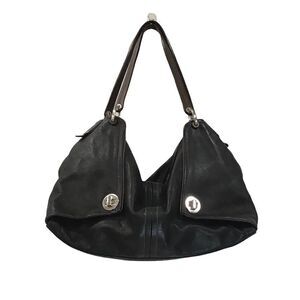 Black Leather Shoulder Bag, Tentazione Due, Made in Italy